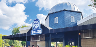 The Feed: The Bulldog Bar Closes Its Doors The Bulldog front entrance and patio with guests enjoying food and drink